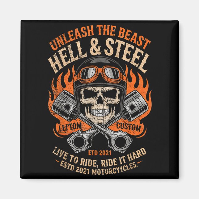 Motorcycle Skull And Ston Crossbones For Men Biker Magnet (Front)