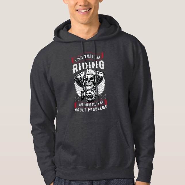 Motorcycle Skull – Ignore Adult Problems Tee (Front)