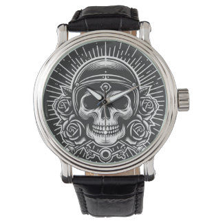 Motorcycle skull legend watch