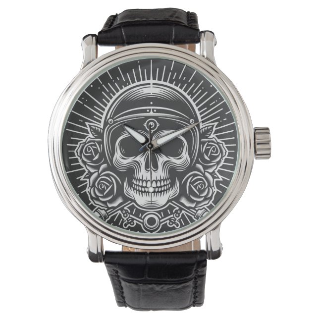 Motorcycle skull legend watch (Front)