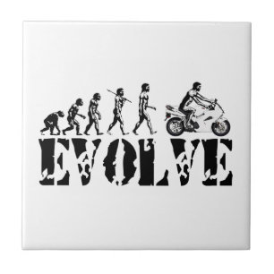 Motorcycle Sportbike Motor Evolution Sports Art Tile