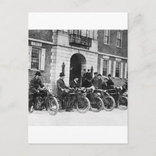 Motorcycle Squad, early 1900s Postcard