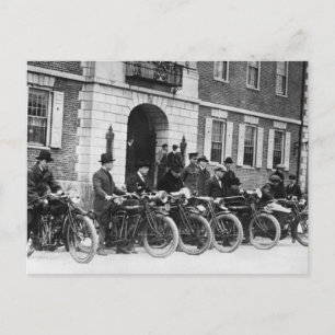 Motorcycle Squad, early 1900s Postcard