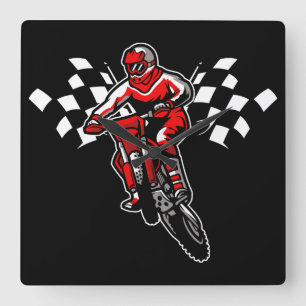 Motorcycle Square Wall Clock