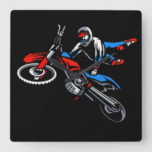 Motorcycle Square Wall Clock