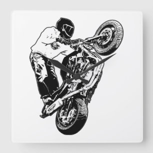 Motorcycle    square wall clock