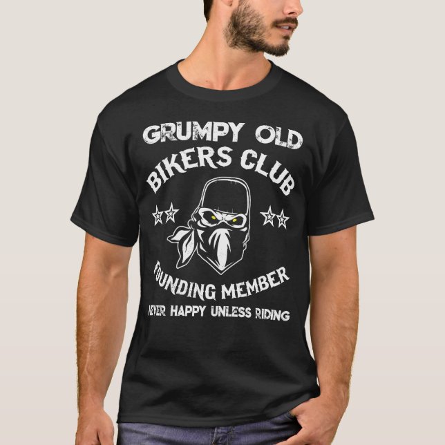 Motorcycle T shirt Grumpy Old bikers Club (Front)