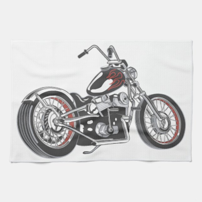 Motorcycle. Tea Towel (Horizontal)