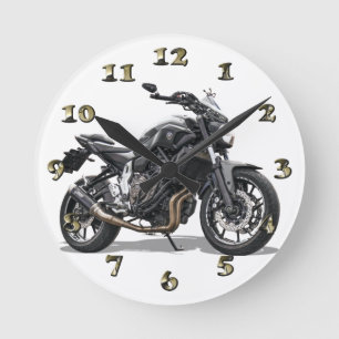 Motorcycle - The Bald Bike Round Clock