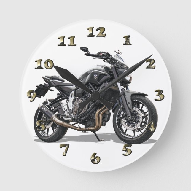 Motorcycle - The Bald Bike Round Clock (Front)