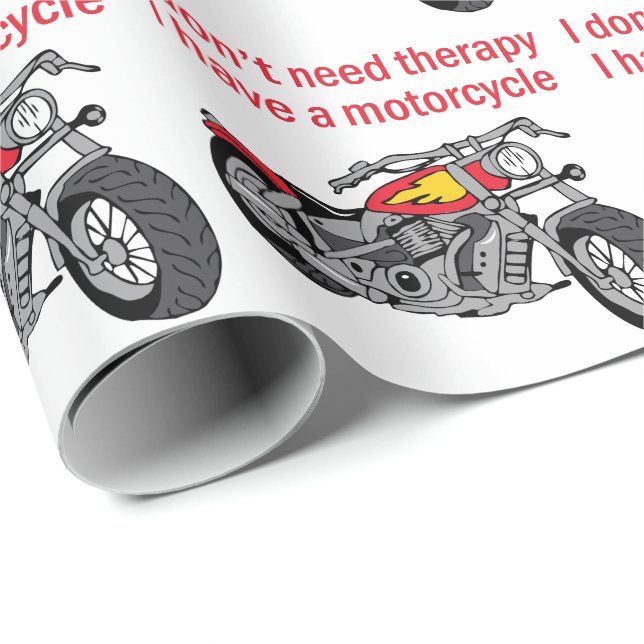 Motorcycle Therapy Wrapping Paper (Roll Corner)