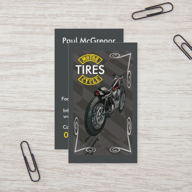 Motorcycle Tires Business Card (Front/Back In Situ)
