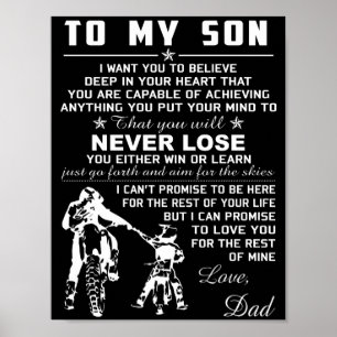 Motorcycle To My Son Love Dad Poster