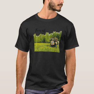 Motorcycle Travel Adventure Bike Trees and Flower T-Shirt