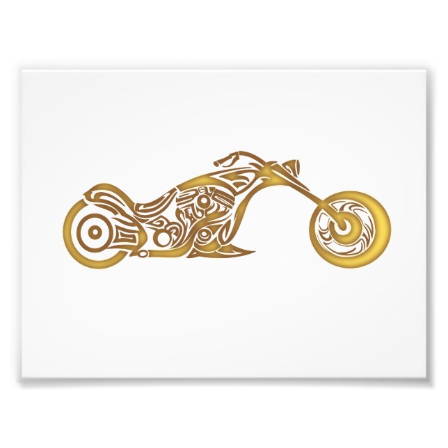 Motorcycle tribal - Choose background colour Photo Print (Front)