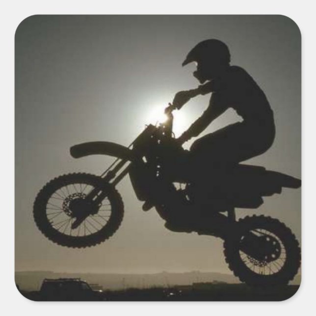 Motorcycle tricks square sticker (Front)