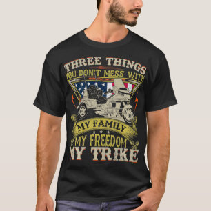 Motorcycle Trike American Flag Biker Rules  T-Shirt