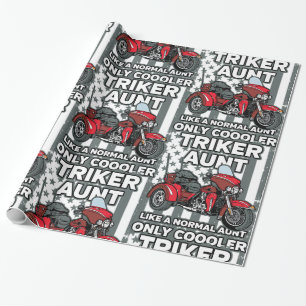 Motorcycle Triker Aunt Wrapping Paper