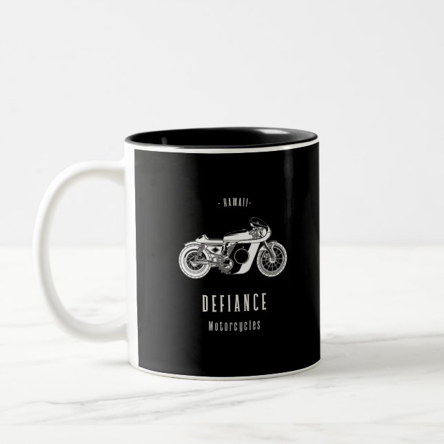 Motorcycle Two-Tone Coffee Mug (Left)