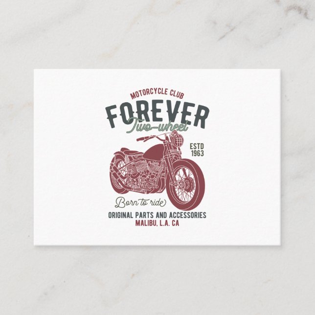 motorcycle two wheeled business card (Front)