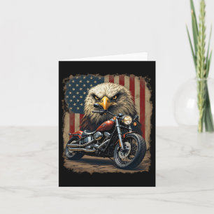 Motorcycle Usa Flag Retro Biker Chopper Card