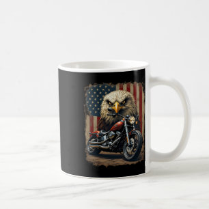 Motorcycle Usa Flag Retro Biker Chopper  Coffee Mug