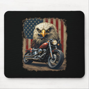 Motorcycle Usa Flag Retro Biker Chopper Mouse Mat