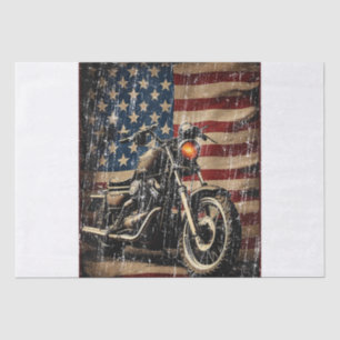 Motorcycle USA Flag Retro Biker Tissue Paper