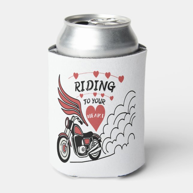 Motorcycle Valentine Can Cooler (Can Front)