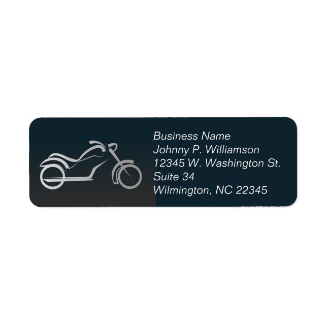 Motorcycle Vehicle Black White Personal  Business (Front)
