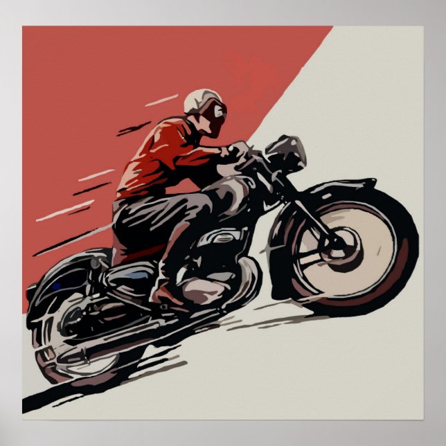 Motorcycle Vintage Ad Poster (Front)