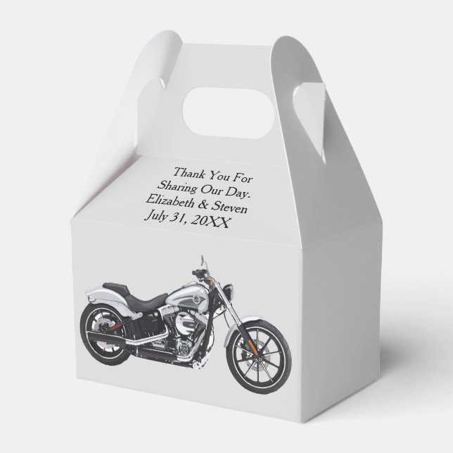 Motorcycle Wedding Favour Boxes (Front Side)