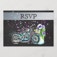 Motorcycle Wedding RSVP with Mason Jar