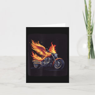 Motorcycle Wings In Flames For Burning Bikes Lover Card
