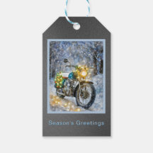 Motorcycle with Christmas Lights