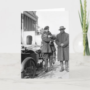 Motorcycle with Sidecar, 1918 Card