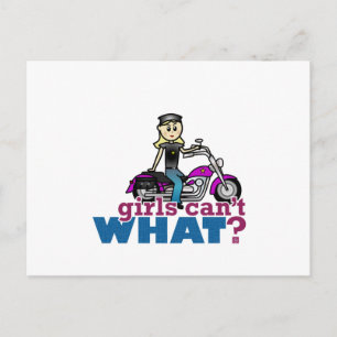 Motorcycle Woman Postcard