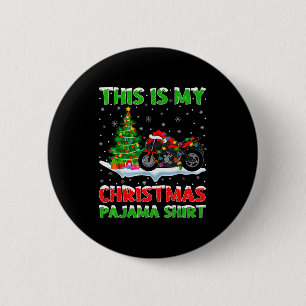 Motorcycle Xmas Tree Lights This Is My Christmas P 6 Cm Round Badge