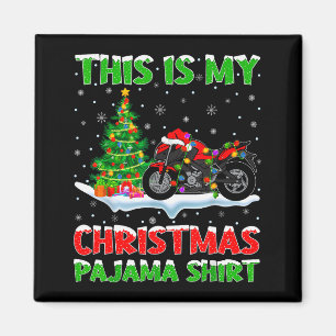 Motorcycle Xmas Tree Lights This Is My Christmas P Magnet