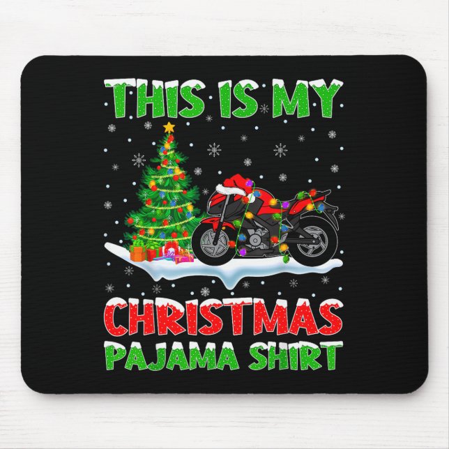 Motorcycle Xmas Tree Lights This Is My Christmas P Mouse Mat (Front)