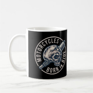Motorcycles Born to Ride Skull and Sparkplug Coffee Mug