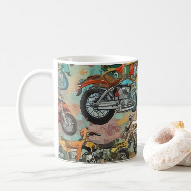 Motorcycles Coffee Mug (With Donut)