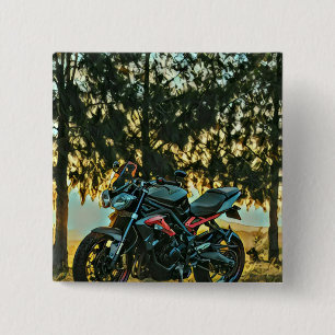 Motorcycles gift 15 cm square badge