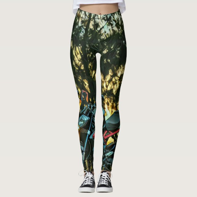 Motorcycles gift leggings (Front)