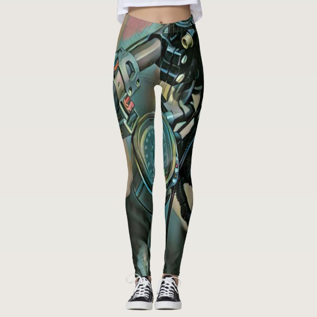 Motorcycles gift leggings (Front)