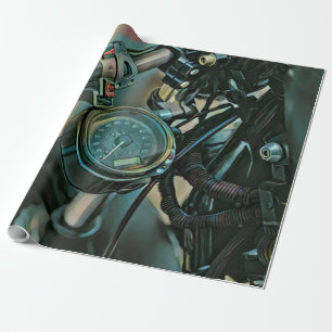 Motorcycles gift wrapping paper