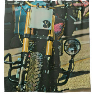 Motorcycles gifts shower curtain