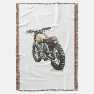 Motorcycles in Ink III Throw Blanket