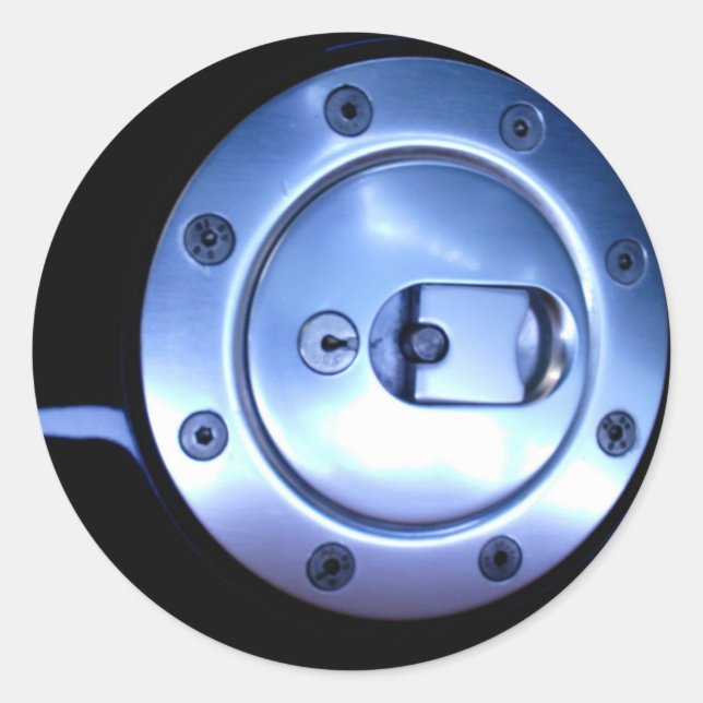 Motorcycles Motorcycle Black Silver Fuel Cap Photo Classic Round Sticker (Front)