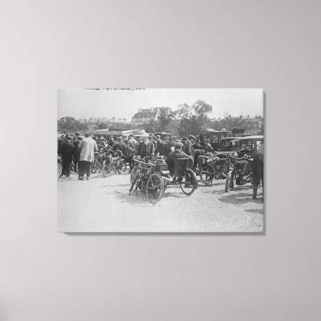 Motorcycles Requisitioned, Paris Photograph Canvas Print (Front)